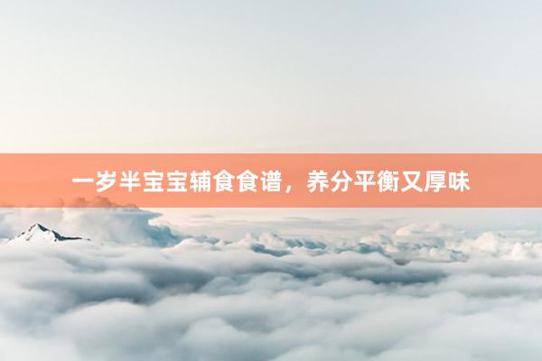 一岁半宝宝辅食食谱，养分平衡又厚味